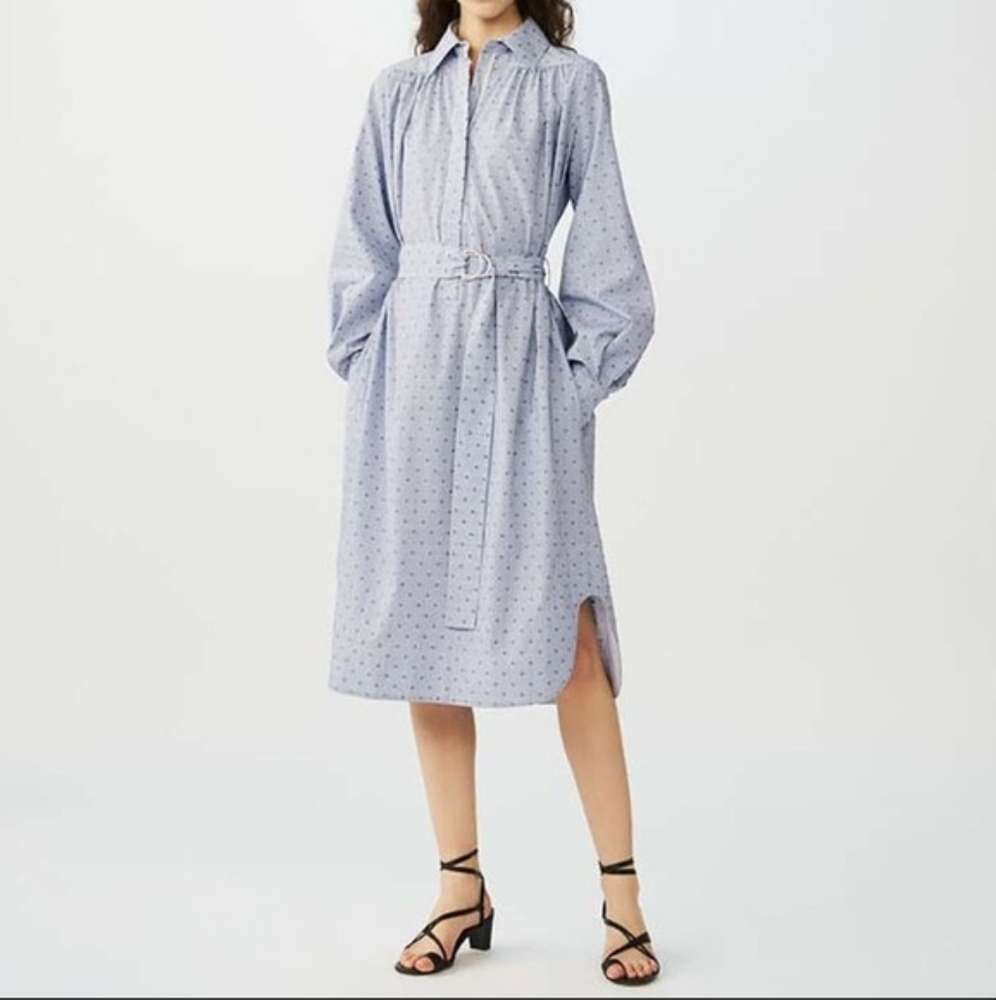Size 1 Maje Relino Poplin Collared Shirt Dress L
